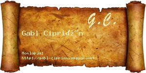 Gabl Ciprián névjegykártya